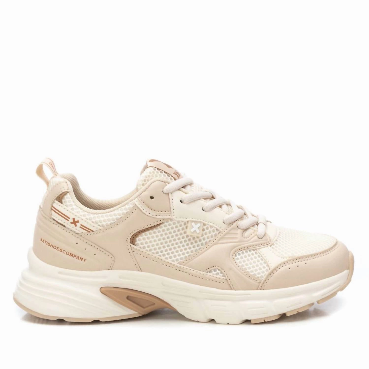 Women's Trainer Sneakers In Beige Shock-absorbent flexibility