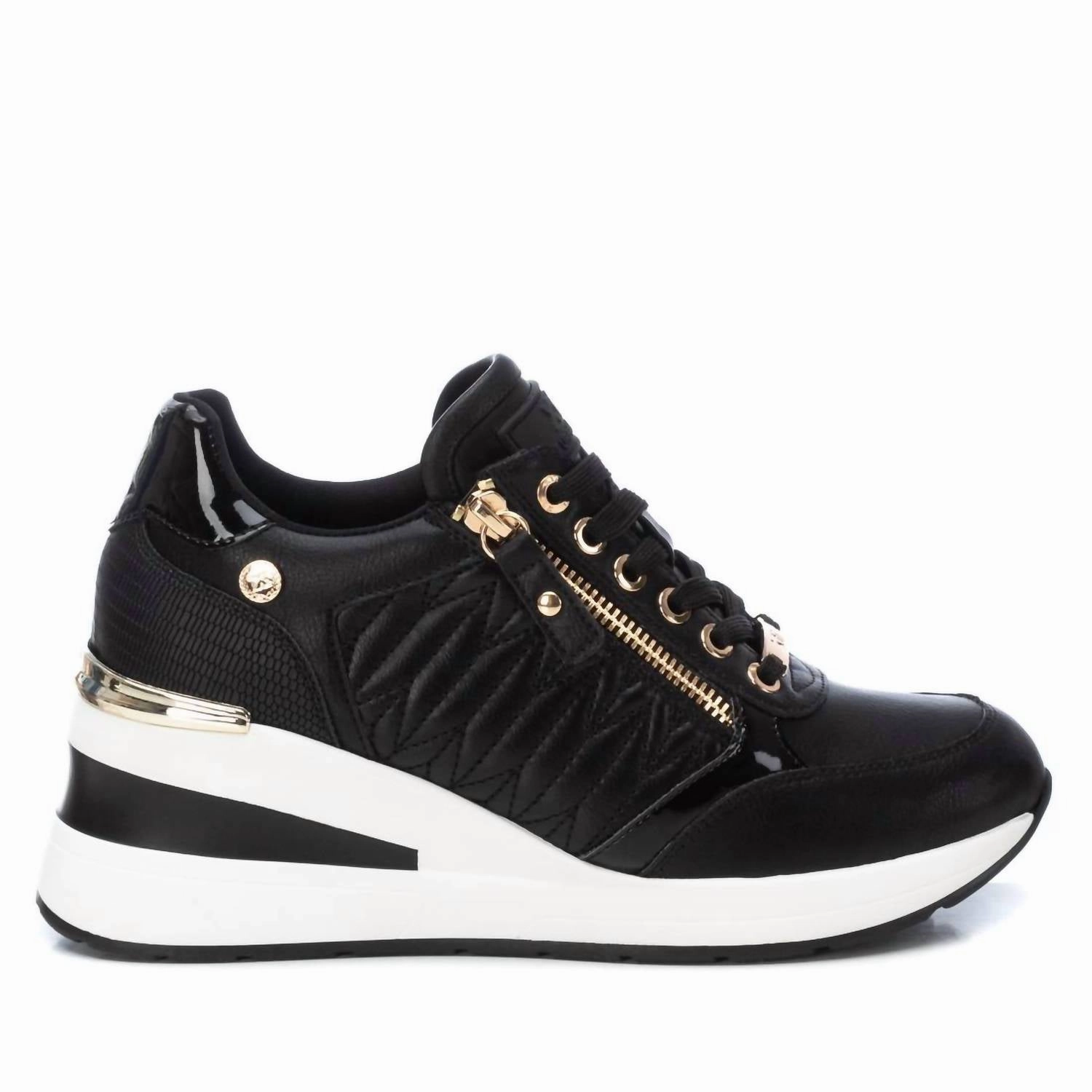 Women's Trainer Sneakers In Black Smart Stylewear