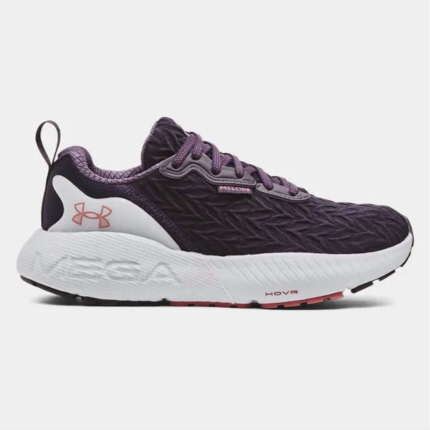 Comfort-Oriented Adjustable Lace Closure Women's Ua Hovr Mega 3 Clone Running Shoe In Tux Purple/white