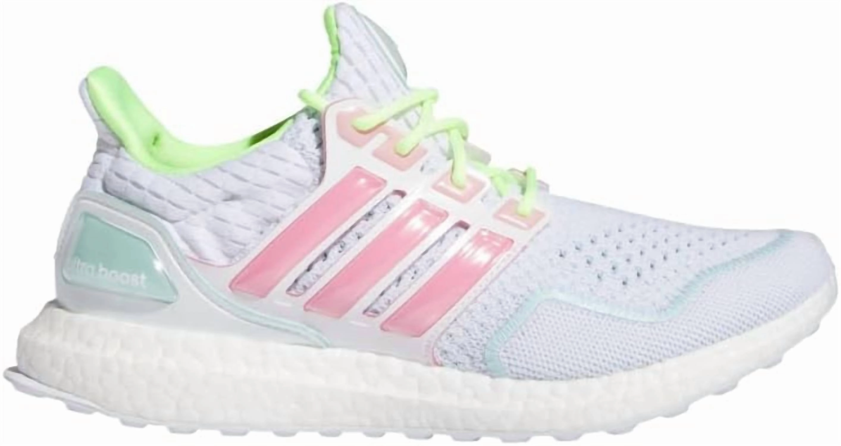 Anatomical Footbed Shape Women's Ultraboost 1.0 Running Shoes In White/bliss Pink/luclem
