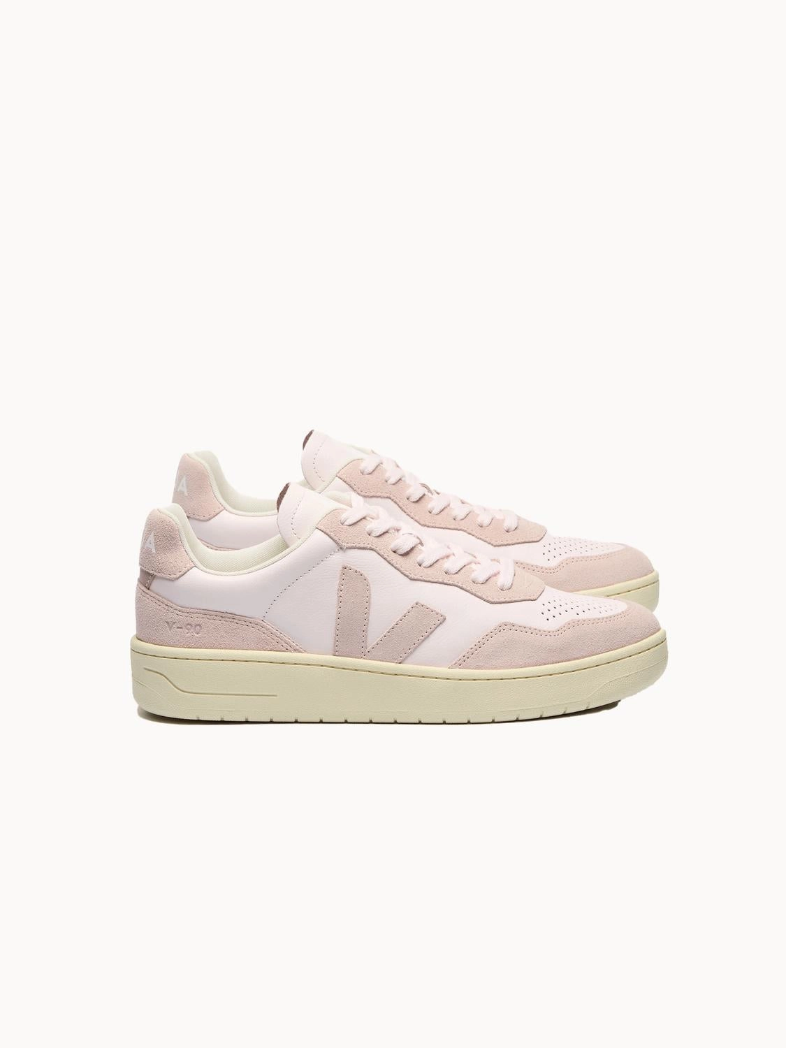 Fashion Ready Women's V-90 O.t. Leather Sneakers In Pink Lassi Petale