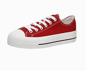 Women's Vince Low Top Canvas Sneaker In Red Fashion Edge Breathable mesh upper
