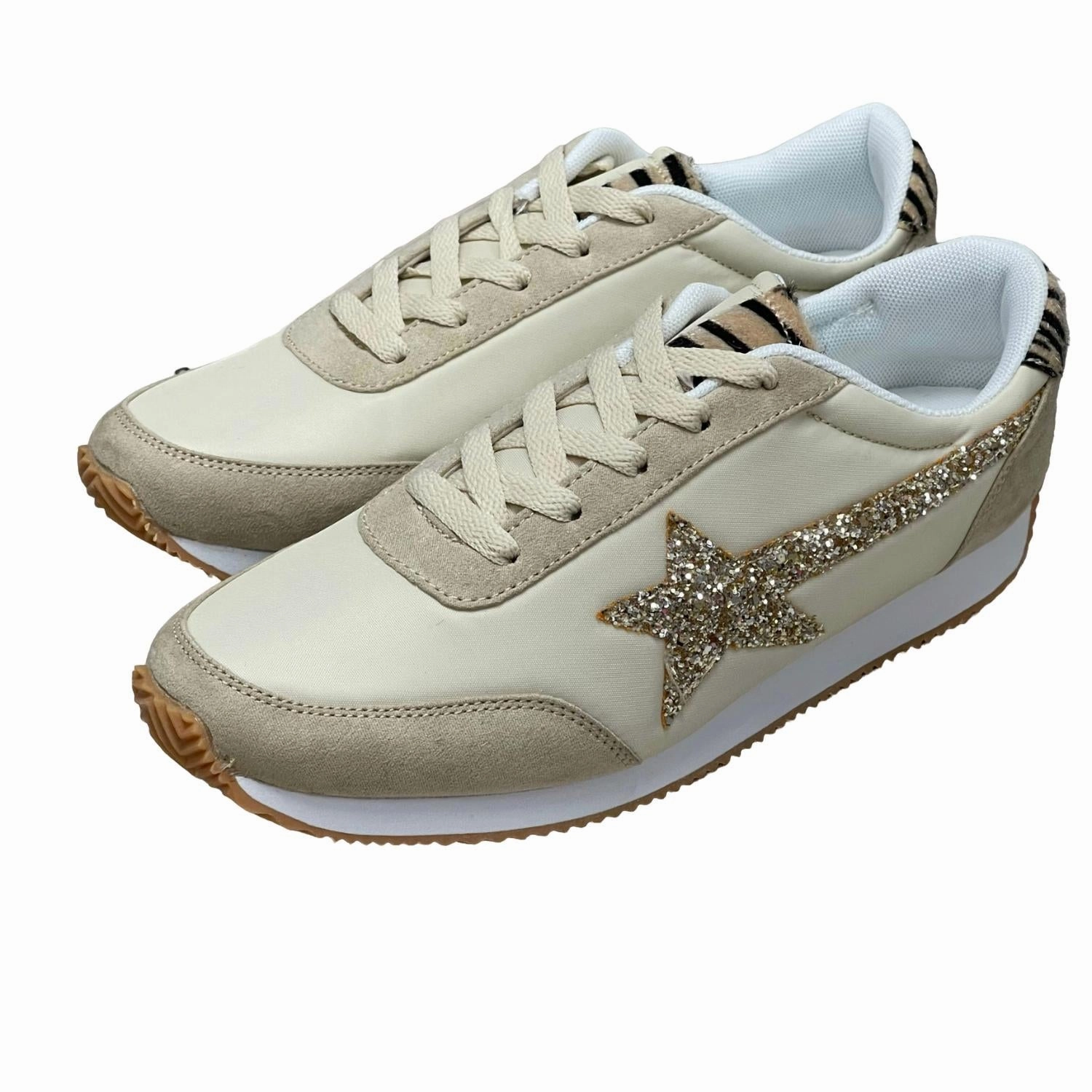 Women's Vintage Sneakers In Cream Comfortable toe box Water   Resistant