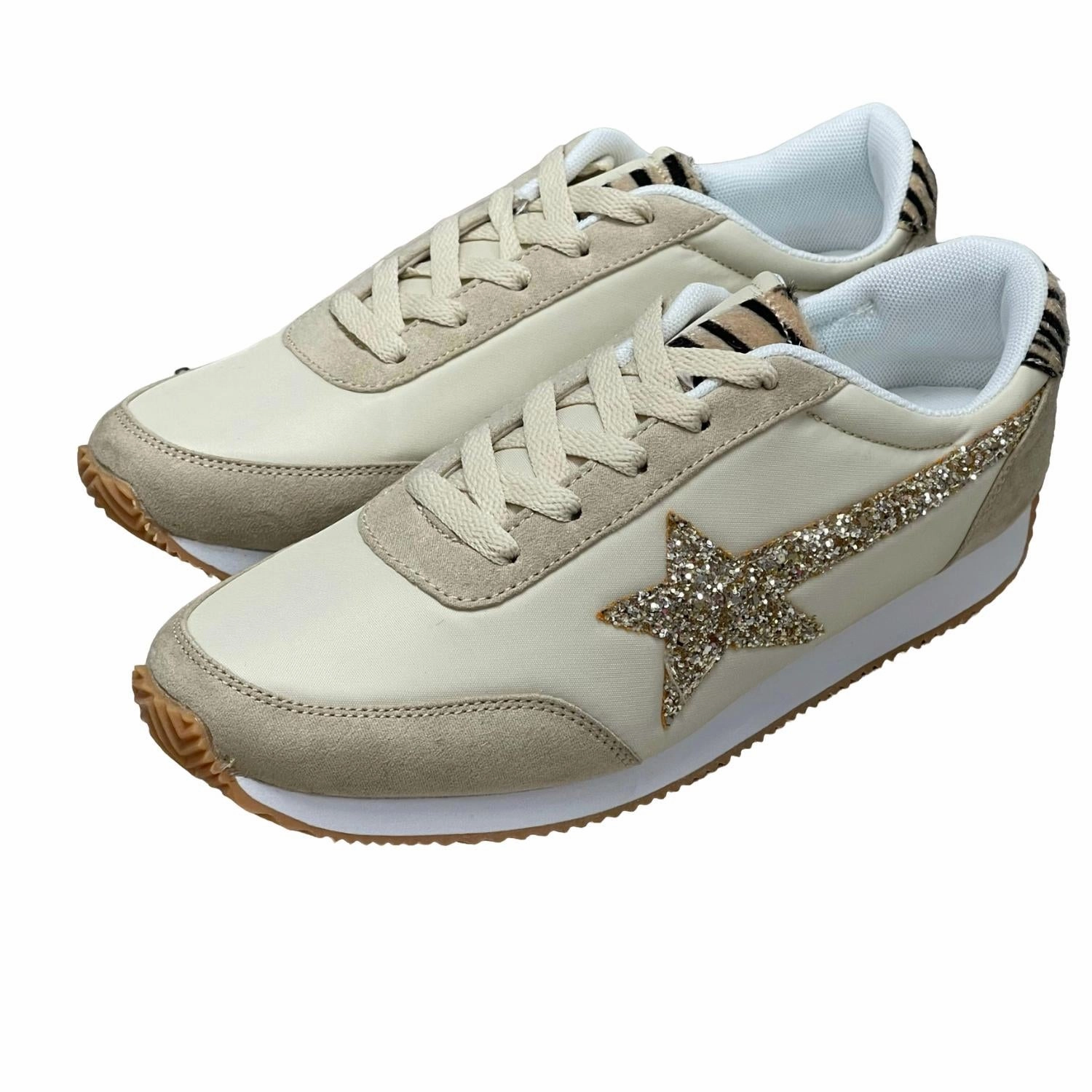 Women's Vintage Sneakers In Cream Sturdy flexibility All Surface Traction