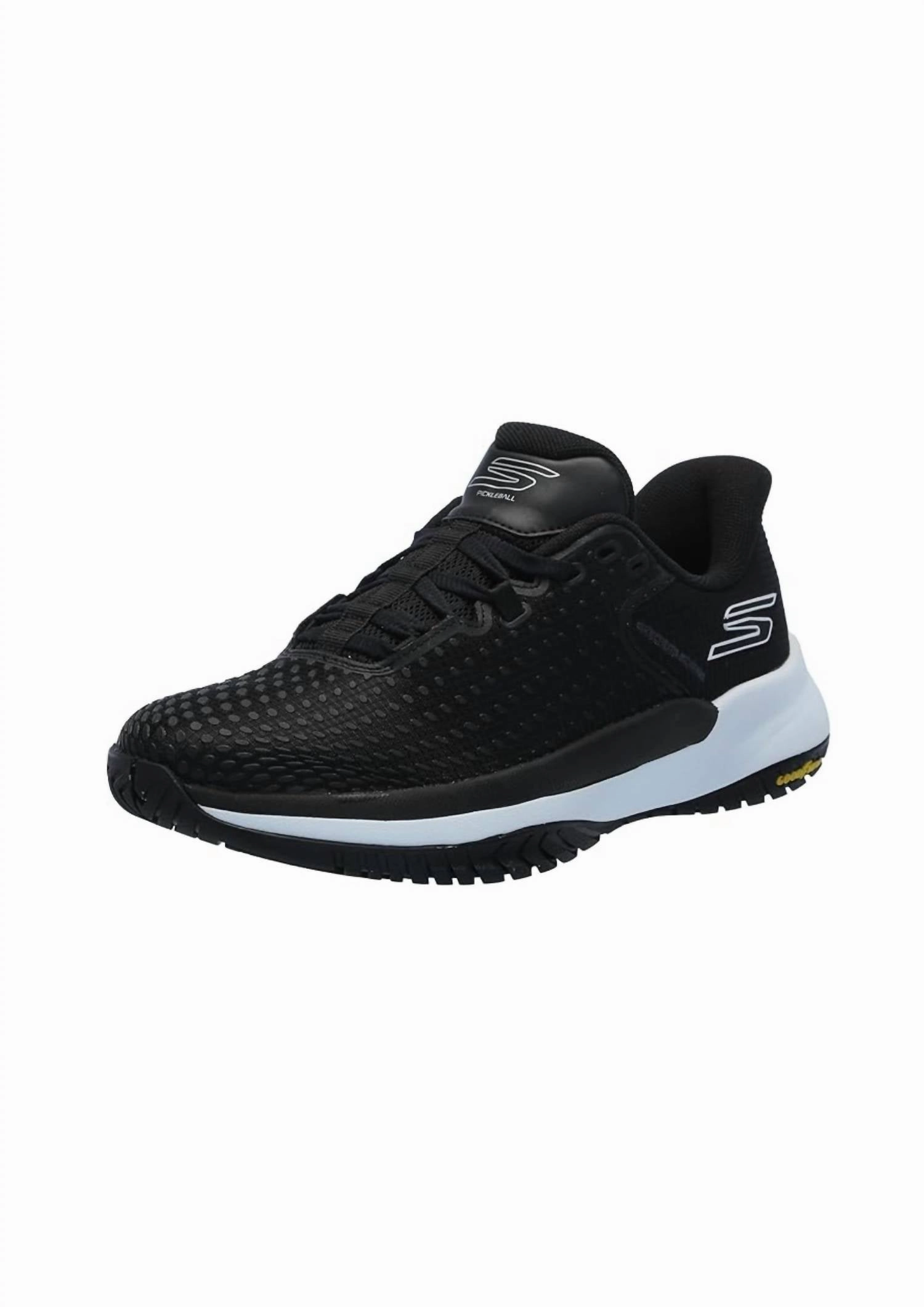 Women's Viper Court Pickleball Sneaker In Black Light Mesh Quick Drying Inner Layer