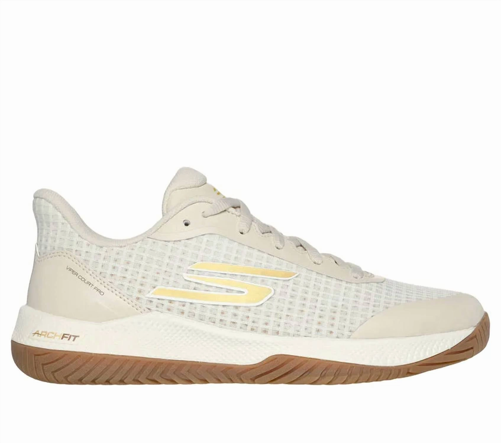 Arch Support Technology Women's Viper Court Pro Pickleball Sneaker In Beige