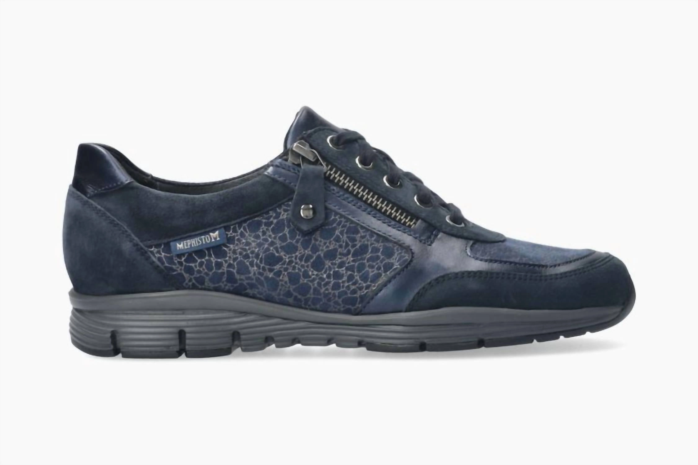 Women's Ylona Zipper Sneaker In Navy Cushion Line