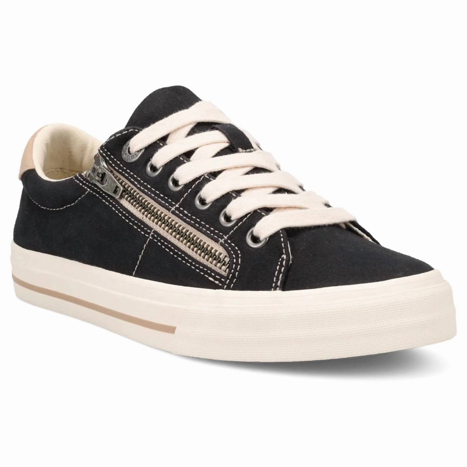 Women's Z Soul Canvas Sneakers In Black/tan Distressed Busy Schedule Woven TPU Cage