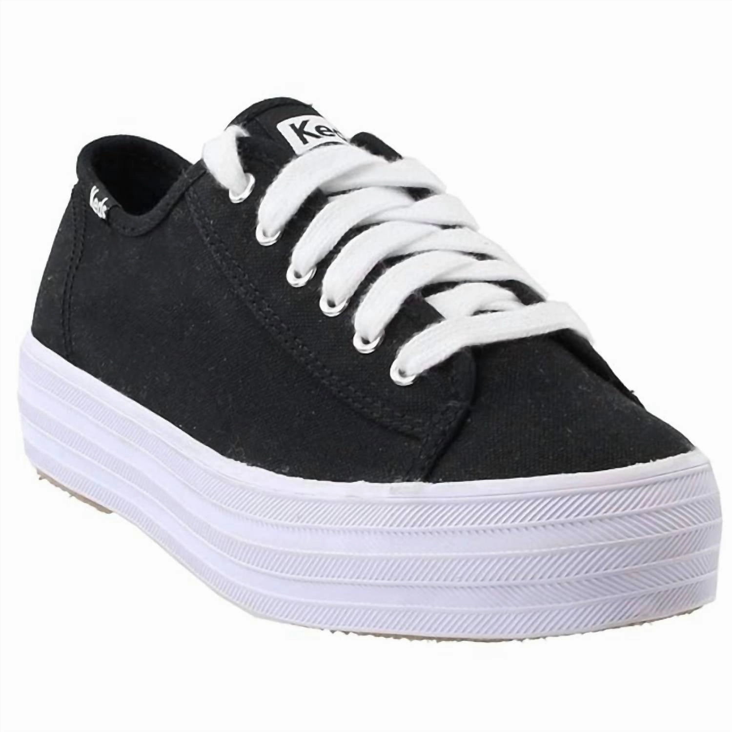 Go Mode Women Triple Kick Canvas Sneakers In Black/white