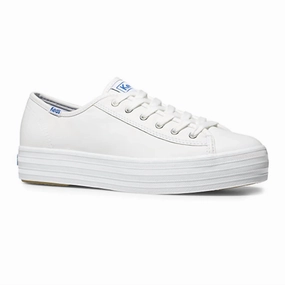 Women Triple Kick Leather Sneakers In White Body Movement