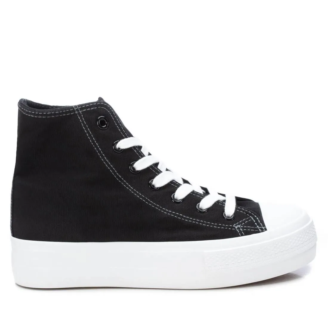 Women's Canvas High-Top Sneakers By XTI_ Sculpted durability