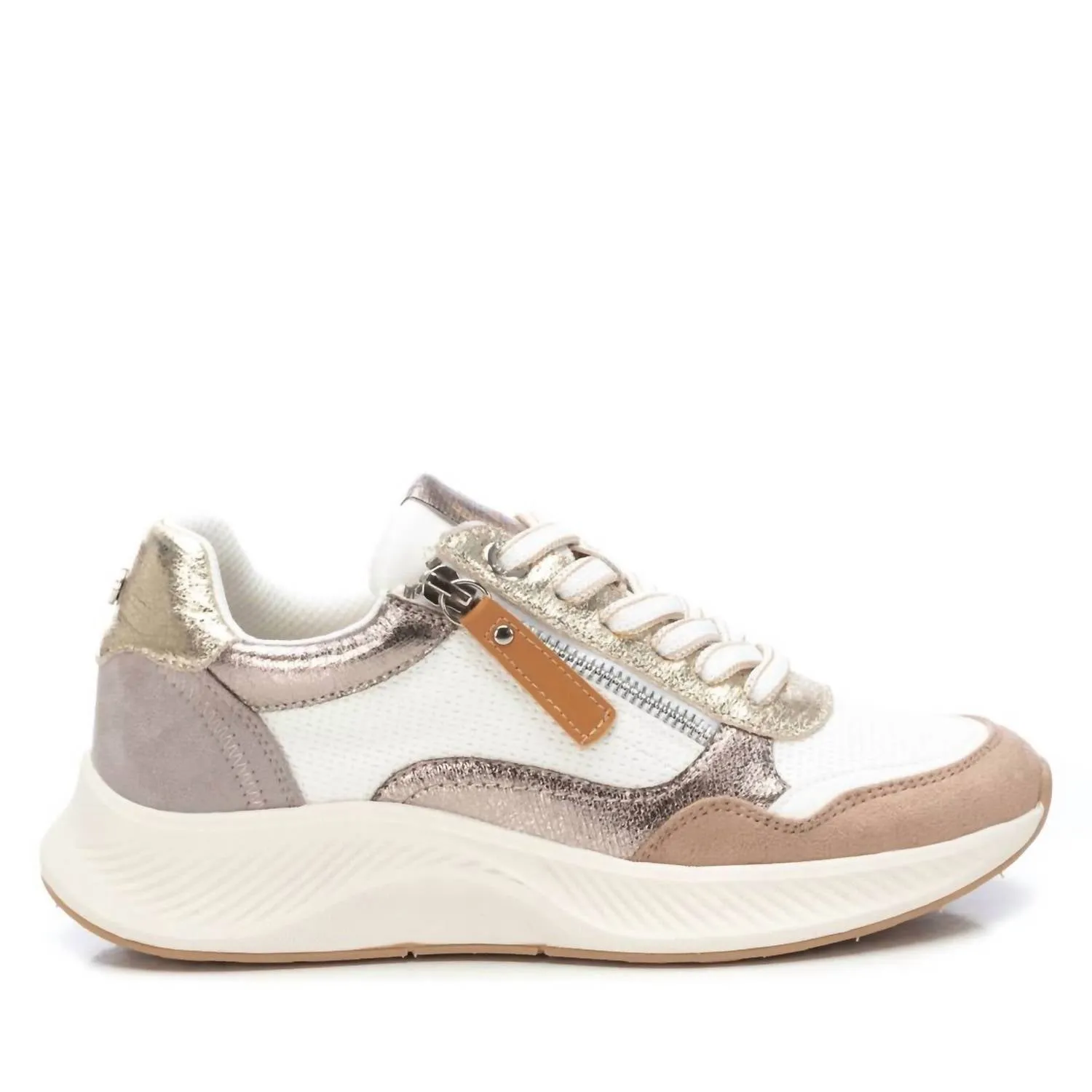 Impact Resistant Shell Women's Casual Fashion Sneakers In Beige