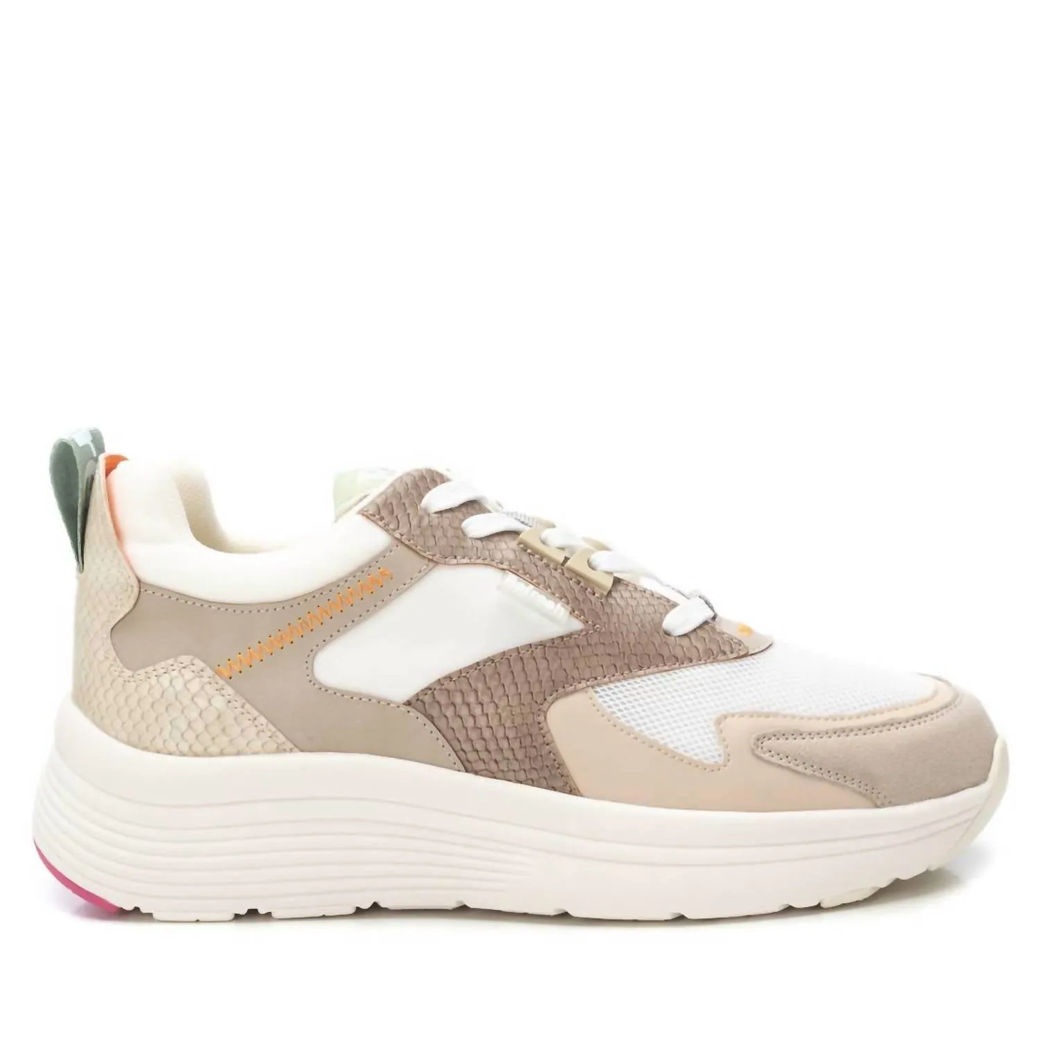 perforated upper Women's Casual Walking Sneakers In Beige