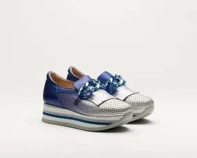 Urban Sport Women's Cynthia Sneaker In Silver/ink