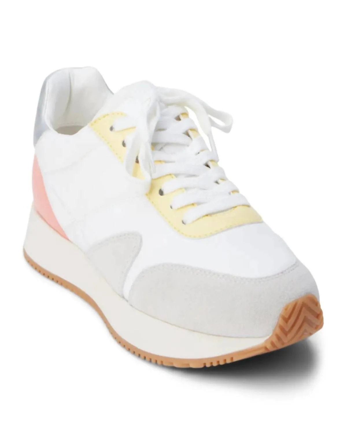 Women's Farrah Sneakers In White/yellow Anti Friction Insole