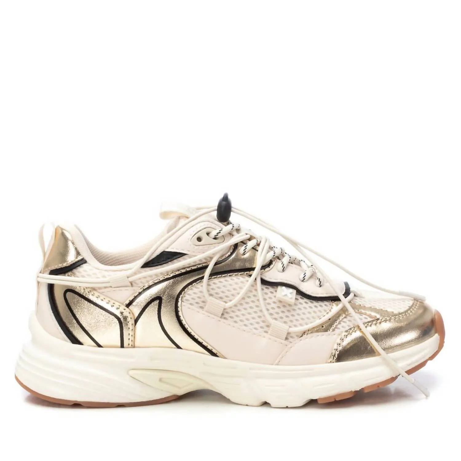 Women's Fashion Sneakers In Gold Clean Structure
