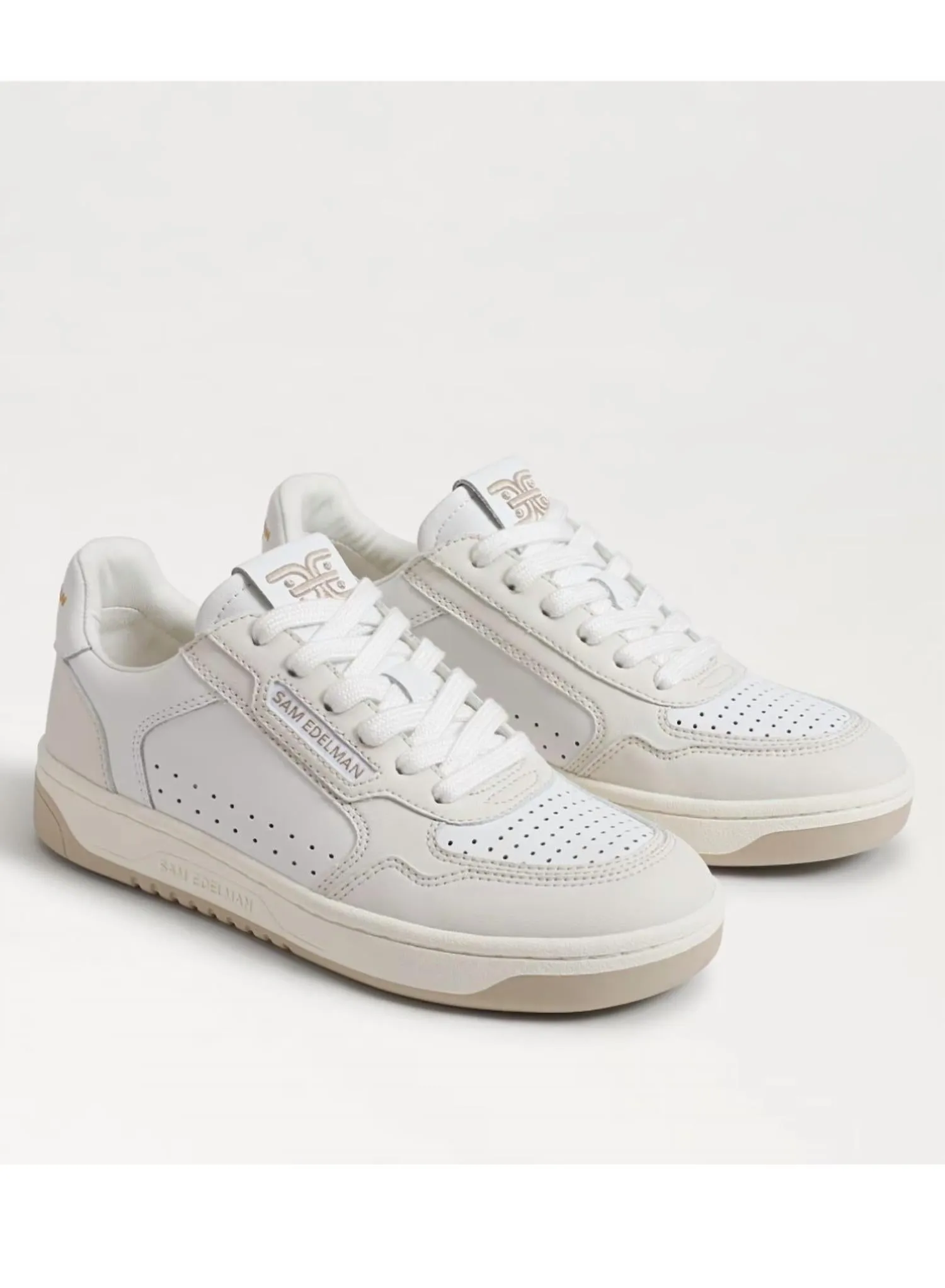 Women's Harper Leather Sneaker In White Sugar Leather Zip Up