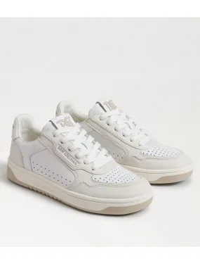 Women's Harper Leather Sneaker In White Sugar Leather Zip Up