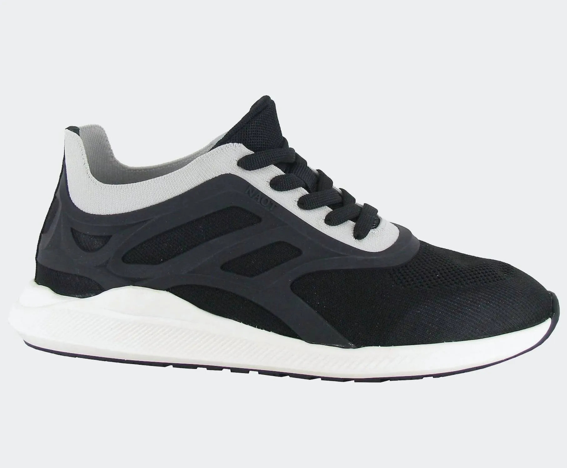 Contoured Footbed Support Layered cushioning Women's Krypton Sneaker - Medium In Black/gray Knit