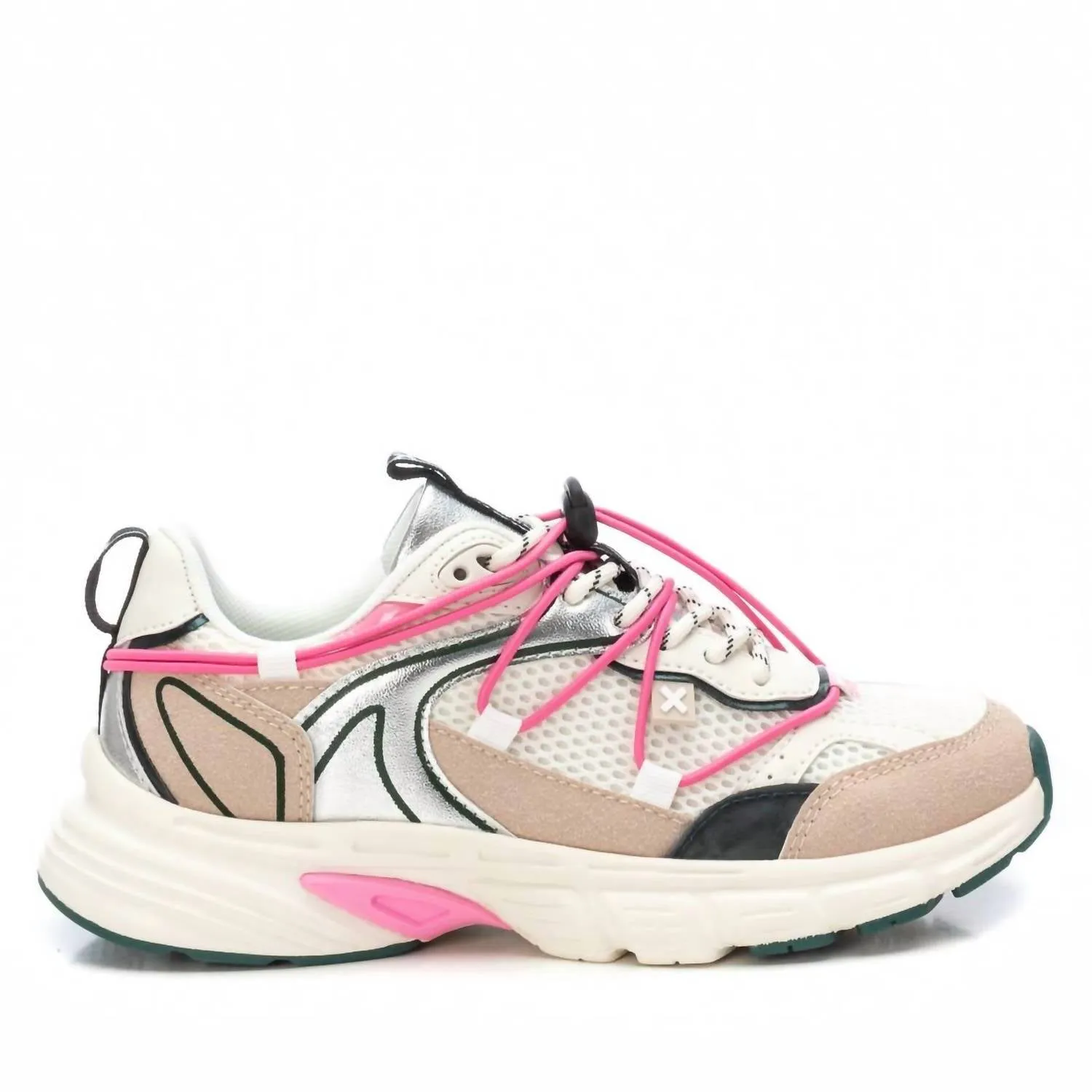 Stylish Support Women's Lace-Up Sneakers In Nude