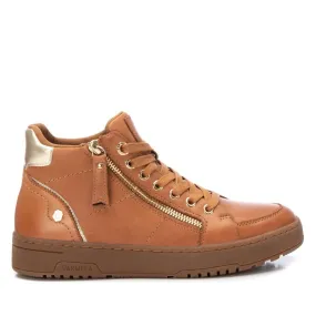 Women's Leather High Top Sneakers In Camel Fitness routine