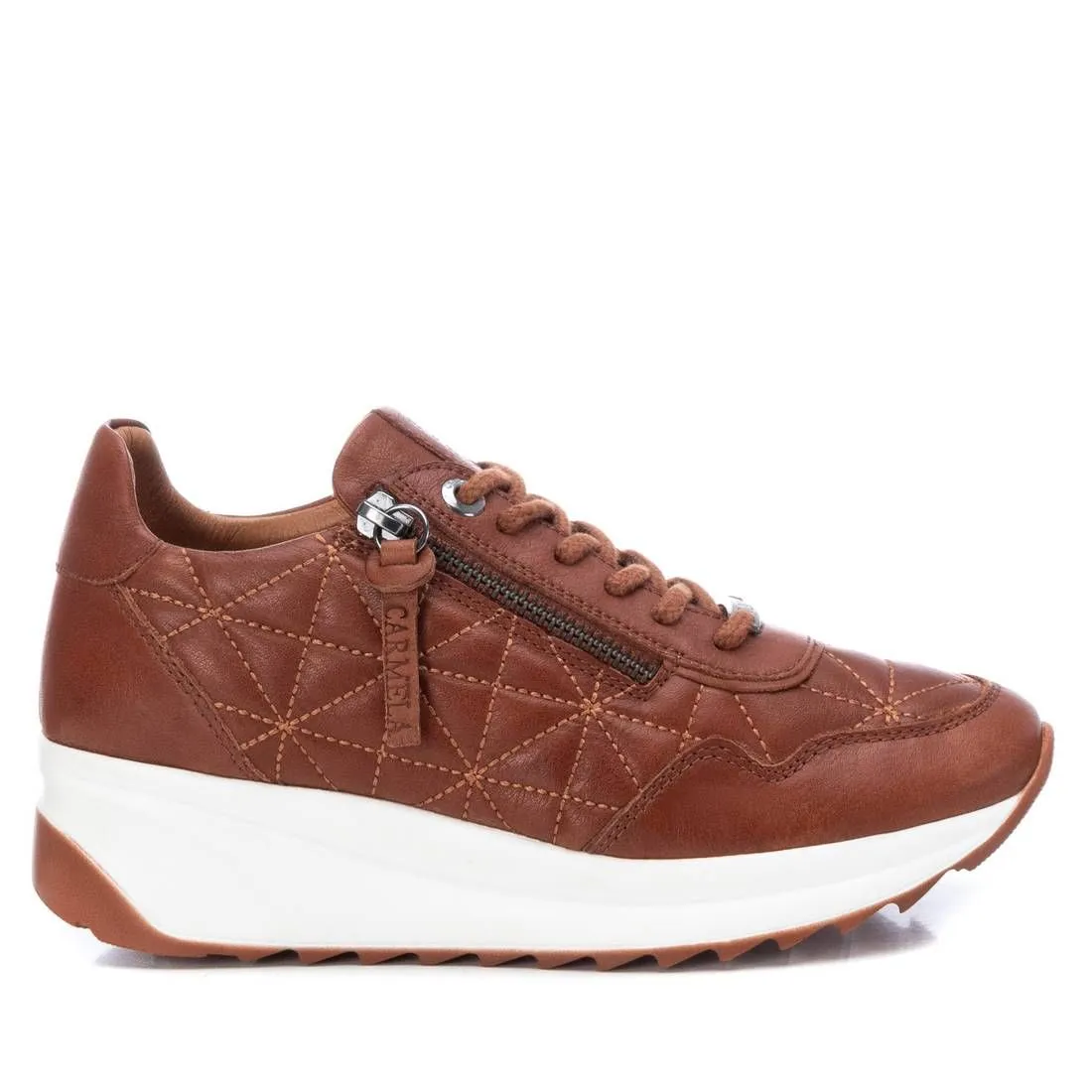 Women's Leather Sneakers By XTI Blown Rubber Traction Precision Edge Design