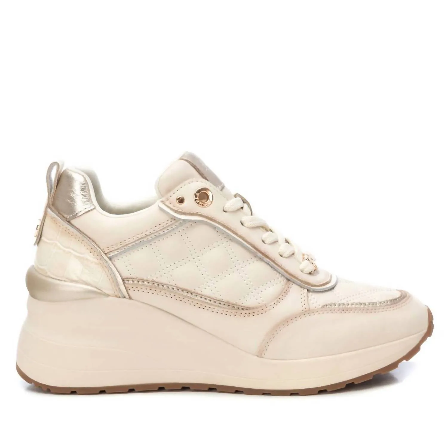 Women's Leather Sneakers In Ice Comfortable Sole