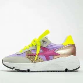 Plush Lining Women's Lightning Strikes Leather Sneakers In Lilac Purple Multi