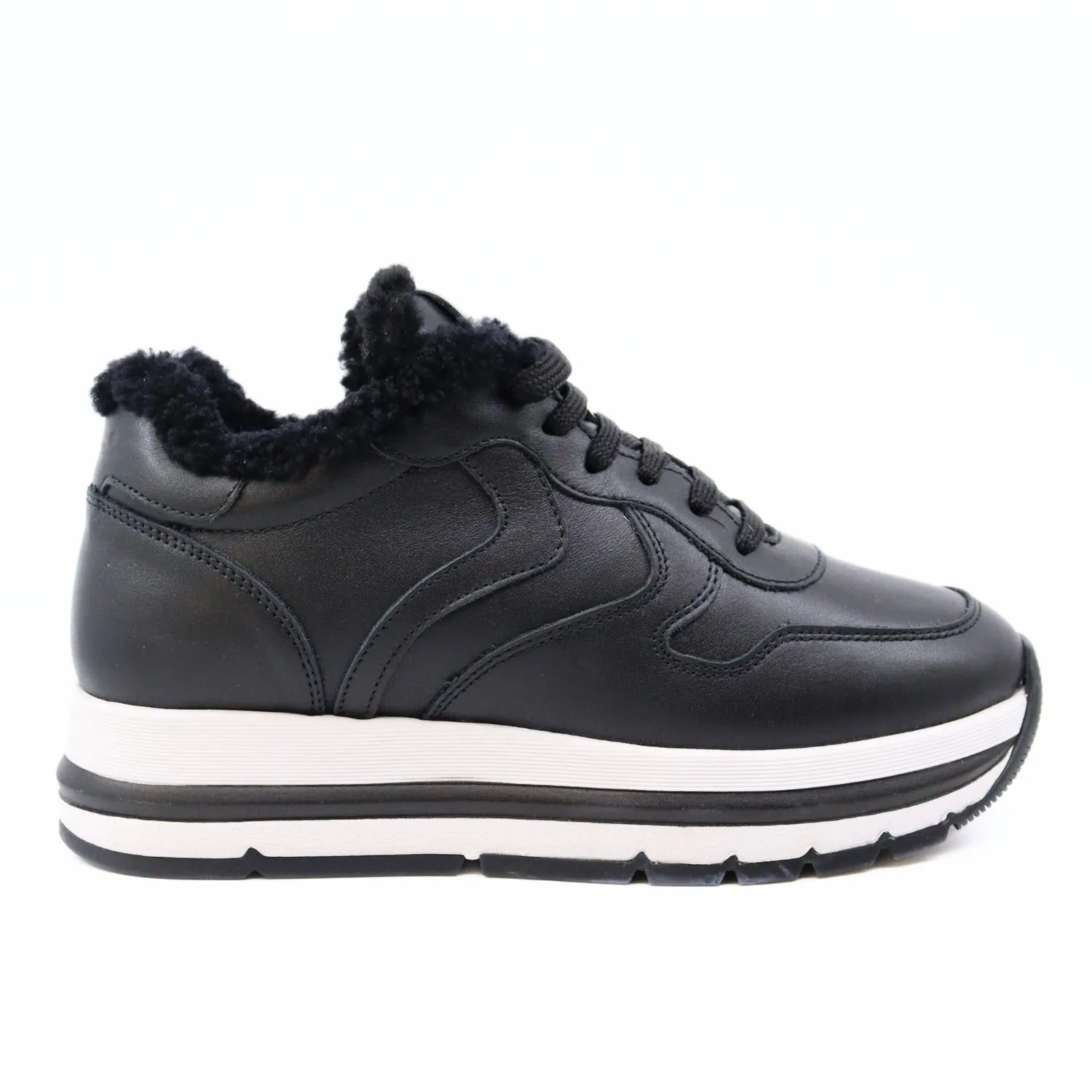 Flex groove Eco Friendly Manufacturing Women's Maran Fur Sneakers In Black