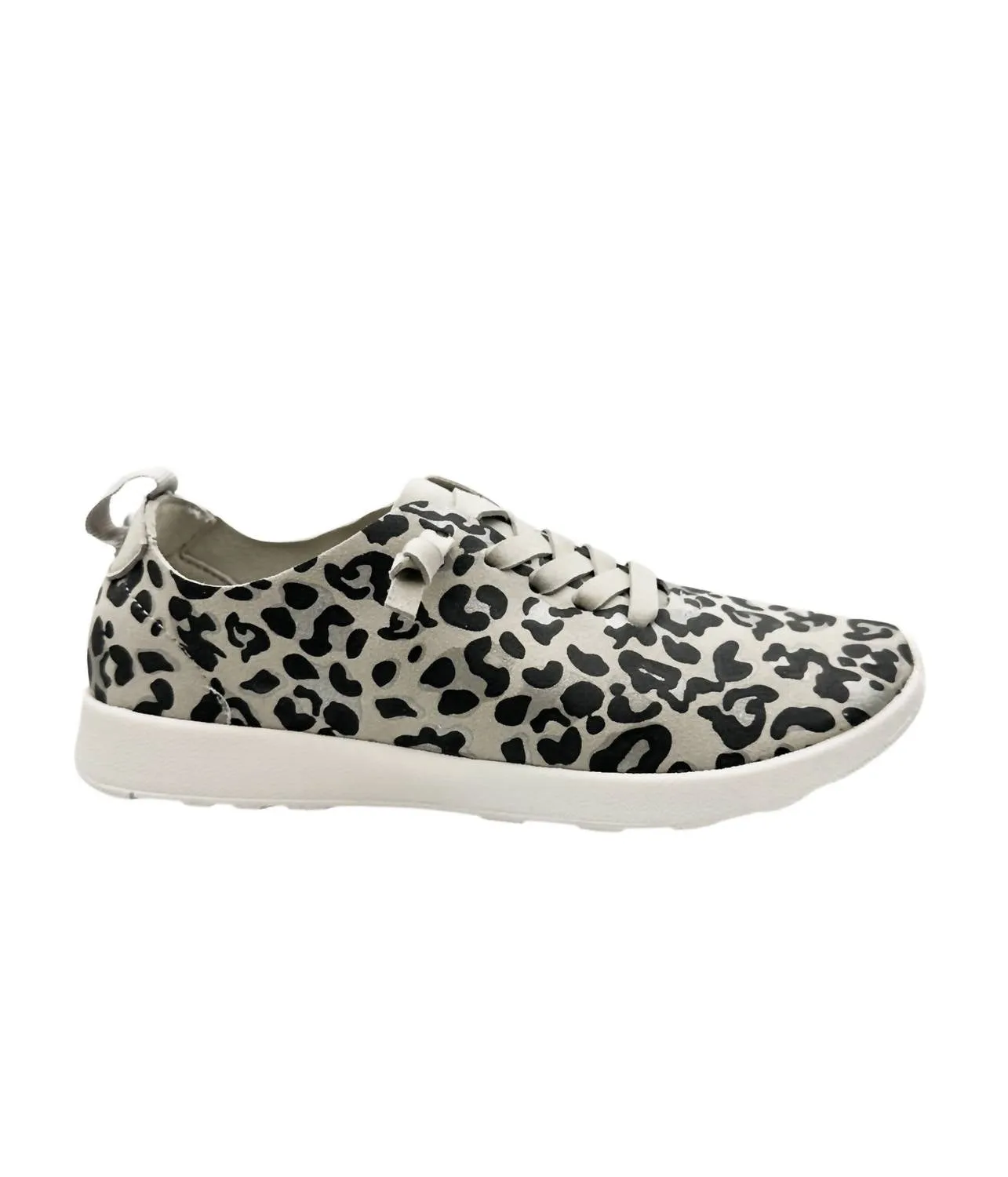 Women's Mayo Sneaker In Light Grey Leopard Comfort Straps