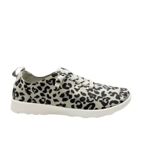Women's Mayo Sneaker In Light Grey Leopard Comfort Straps