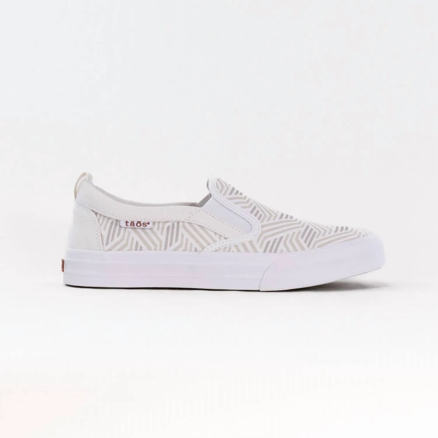 Women's Rubber Soul Canvas Sneaker In Geo Print White Multi Adjustable lacing