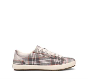 Women's Star Sneakers - Medium Width In Grey Plaid TPU Reinforcement
