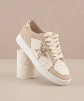 Tapered Heel Design Narrow Toe Box Women's The Liberty Star Sneakers In Beige