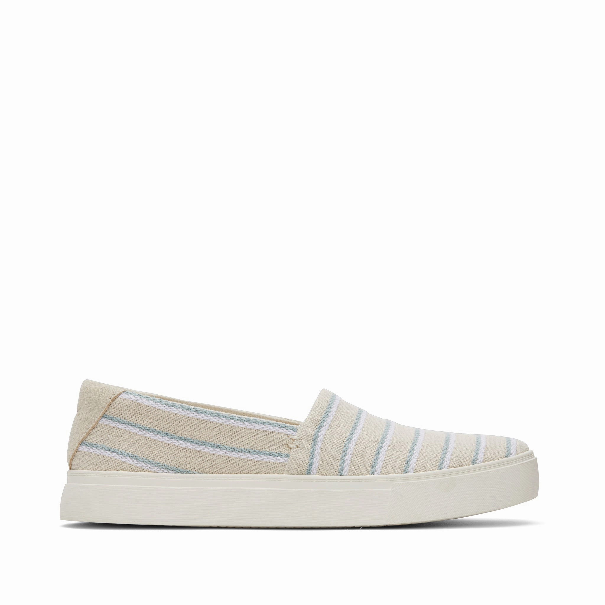 Womens Kameron Cream Stripes Slip On Sneaker Reinforced Eyestay Durability