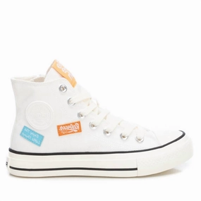 Memory Foam Footbed Easy on Women's Canvas High-Top Sneakers In White