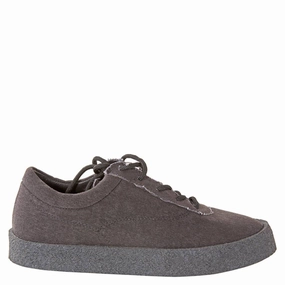 Yeezy Ladies Graphite Crepe Sneaker Washed canvas Athletic Support Collared Ankle
